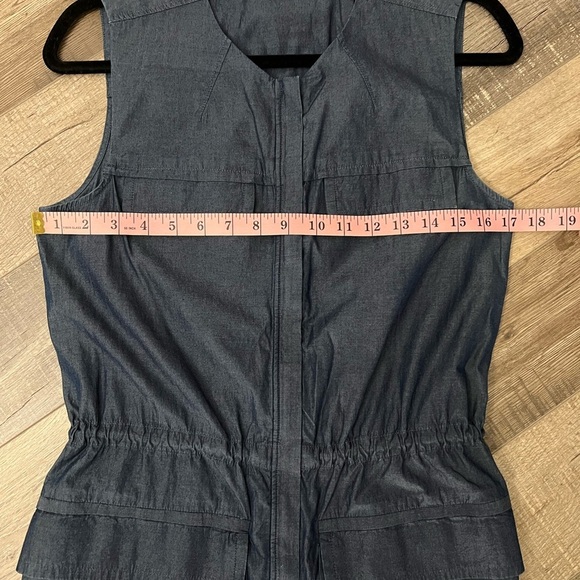 Theory Sleeveless Navy Mini Dress with full zip up front & pockets sz M EUC - Picture 6 of 10